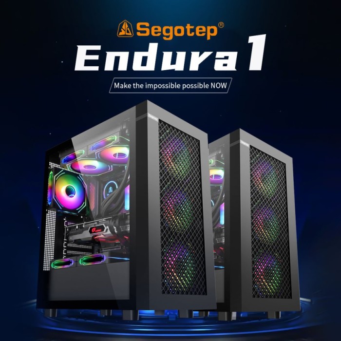 Segotep Endura 1 Tempered Glass Mid ATX Tower Case- Noir 1 Segotep Endura 1 Tempered Glass Mid ATX Tower Case- Noir