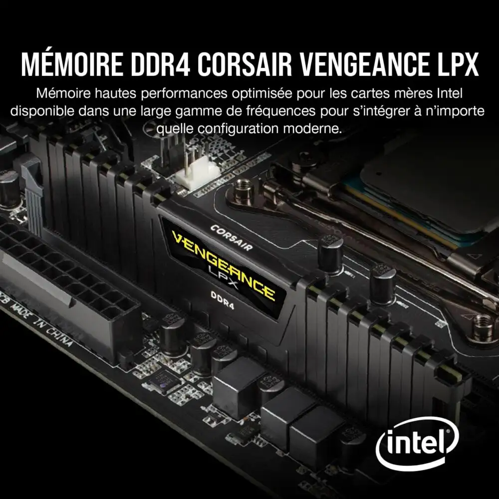 Corsair Vengeance LPX 16Go DDR4 3200MHz (2x8Go) C16-Noir - Maroc