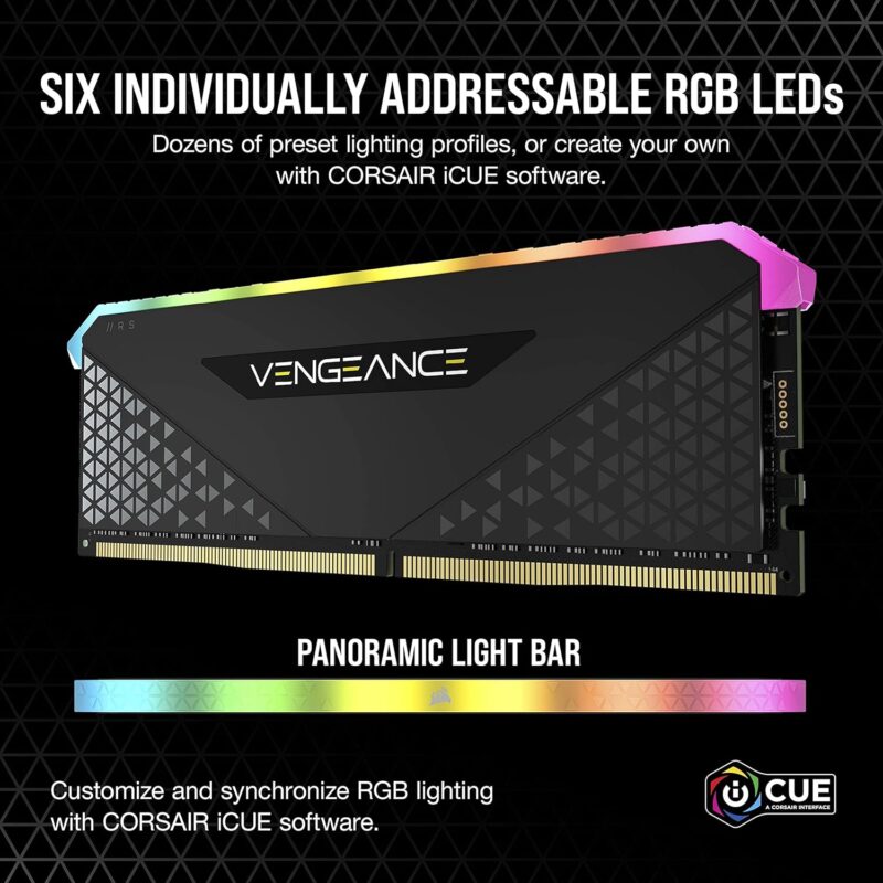Corsair Vengeance RS DDR4 3200MHz 32Go (2x16Go) C16 RGB 1 Corsair Vengeance RS DDR4 3200MHz 32Go (2x16Go) C16 RGB