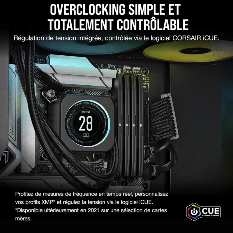 CORSAIR VENGEANCE DDR5 RAM 16Go (2x8Go) 5200MHz CL40 Intel XMP-Noir 1 CORSAIR VENGEANCE DDR5 RAM 16Go (2x8Go) 5200MHz CL40 Intel XMP-Noir