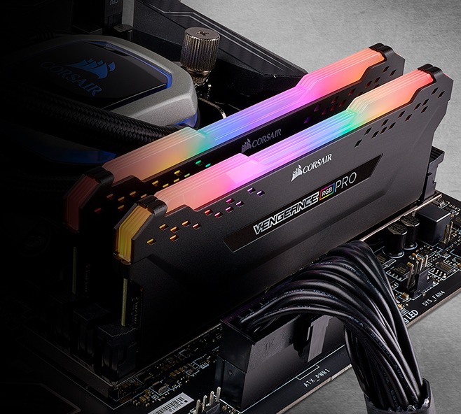 VENGEANCE RGB PRO 32GB DDR4 (2x16GB) DRAM 3200MHz C16-Noir 2 Vengeance RGB PRO 16 Go DDR4
