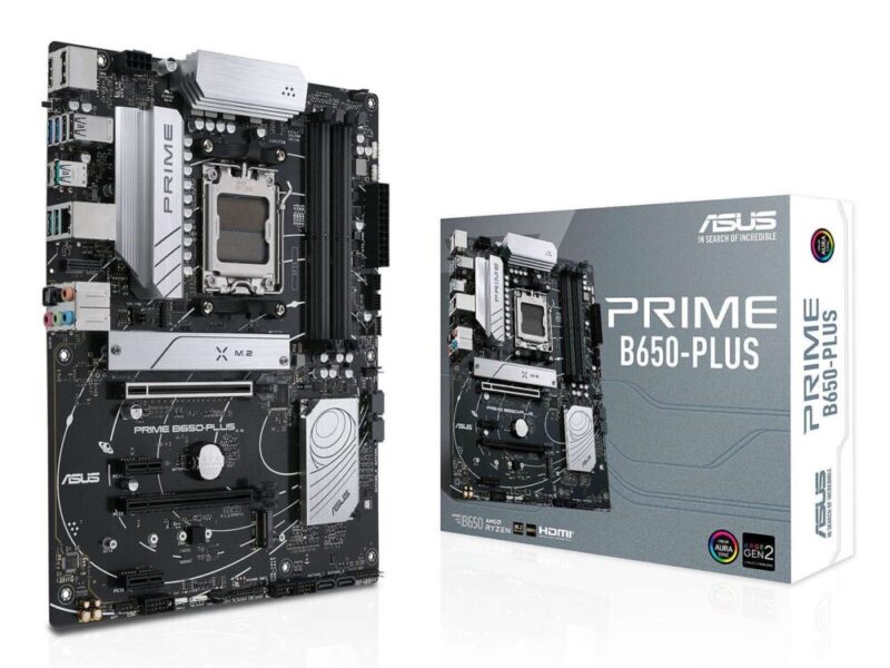 Carte mère ASUS PRIME B650-PLUS ATX avec support des processeurs AMD Ryzen 7000 et connectivité PCIe 5.0