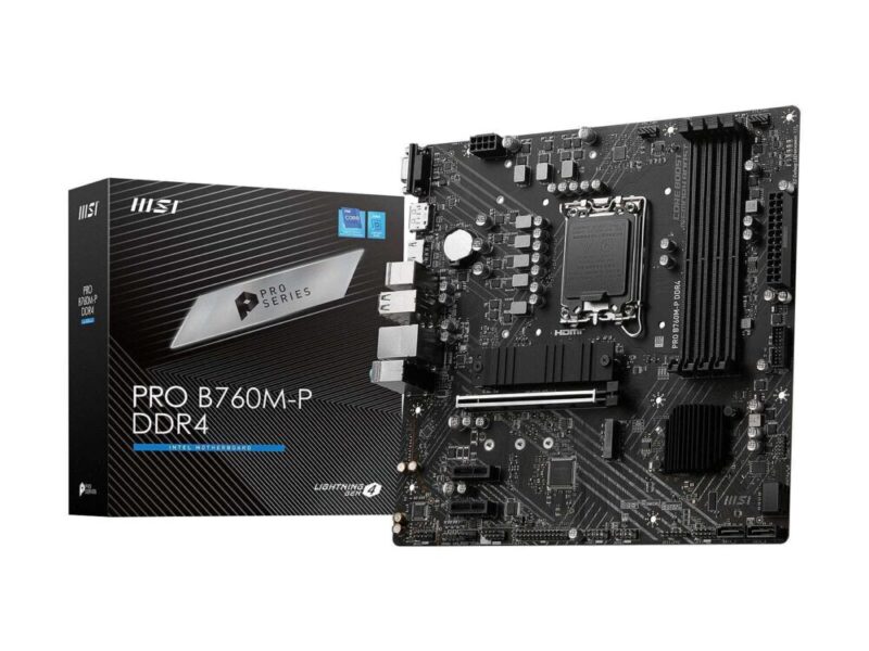 Carte mère MSI PRO B760M-P DDR4 Micro-ATX avec support des processeurs Intel de 12e génération et connectivité moderne