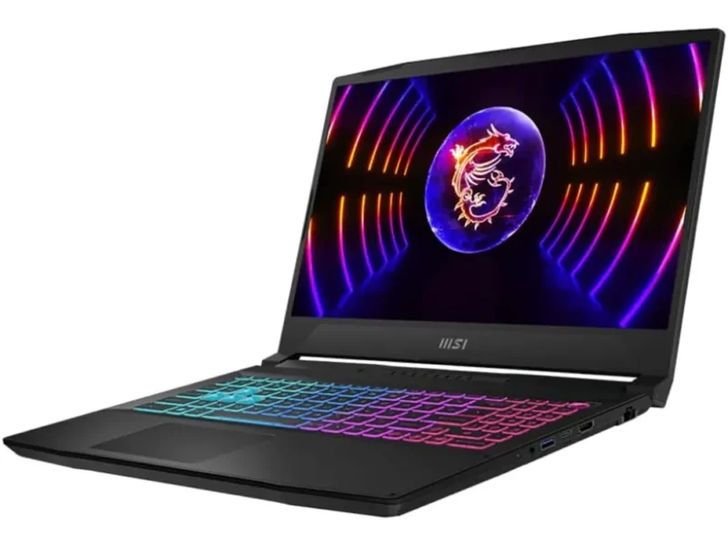 Ordinateur portable MSI Katana 15 B12VFK-499XFR avec écran Full HD 144 Hz et clavier RGB.