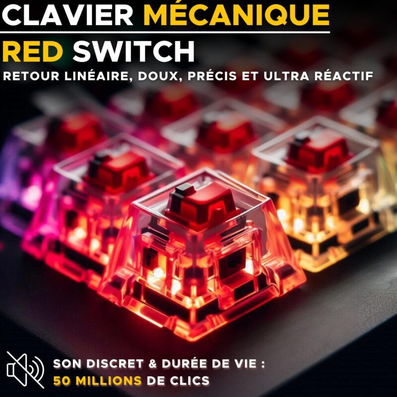 Clavier mécanique The G-Lab Keyz Thallium 60% – Switchs Outemu Red, rétroéclairage RGB 1 Clavier mécanique The G-Lab Keyz Thallium