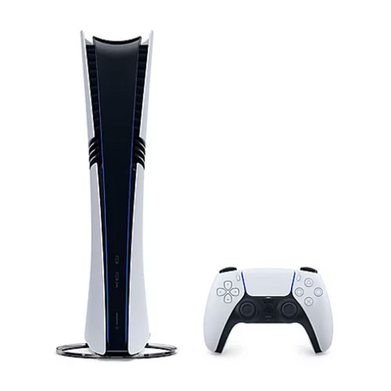 Sony PlayStation 5 Pro – Vue avant avec manette