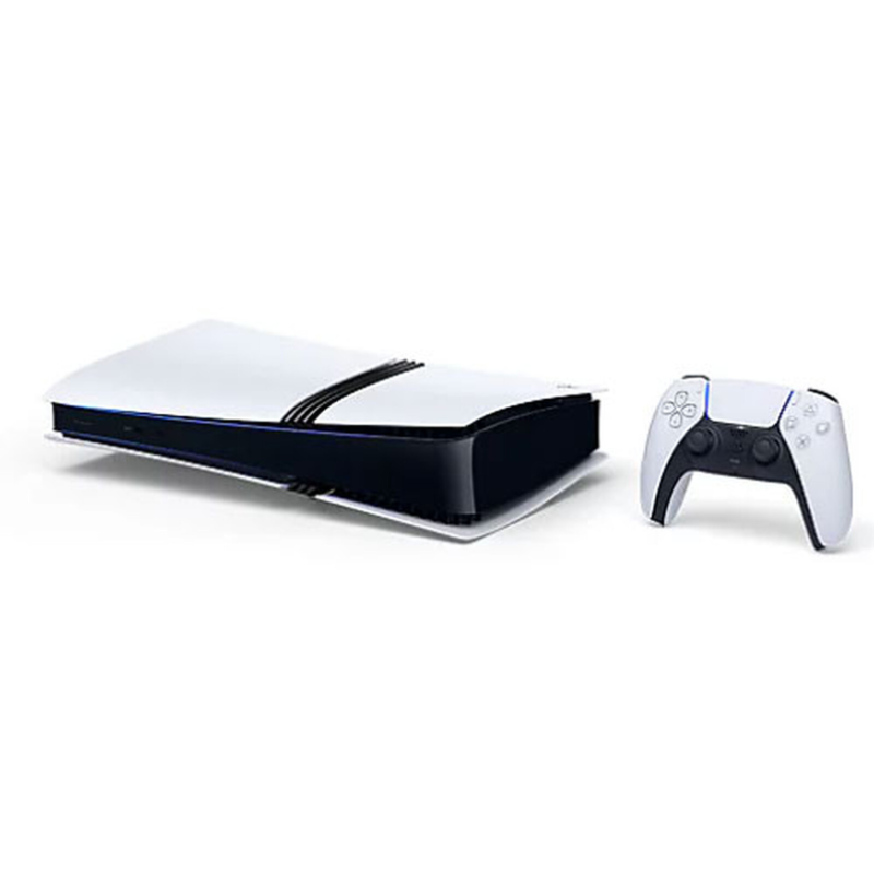 Sony PlayStation 5 Pro – Vue avant avec manette