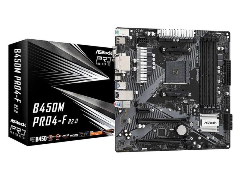 Carte mère ASRock B450M Pro4 R2.0 micro-ATX AM4 DDR4 PCIe M.2