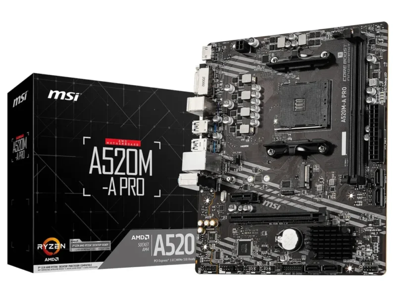 Carte mère MSI A520M-A PRO AM4 Micro ATX avec M.2 NVMe et PCIe 3.0 16x 6