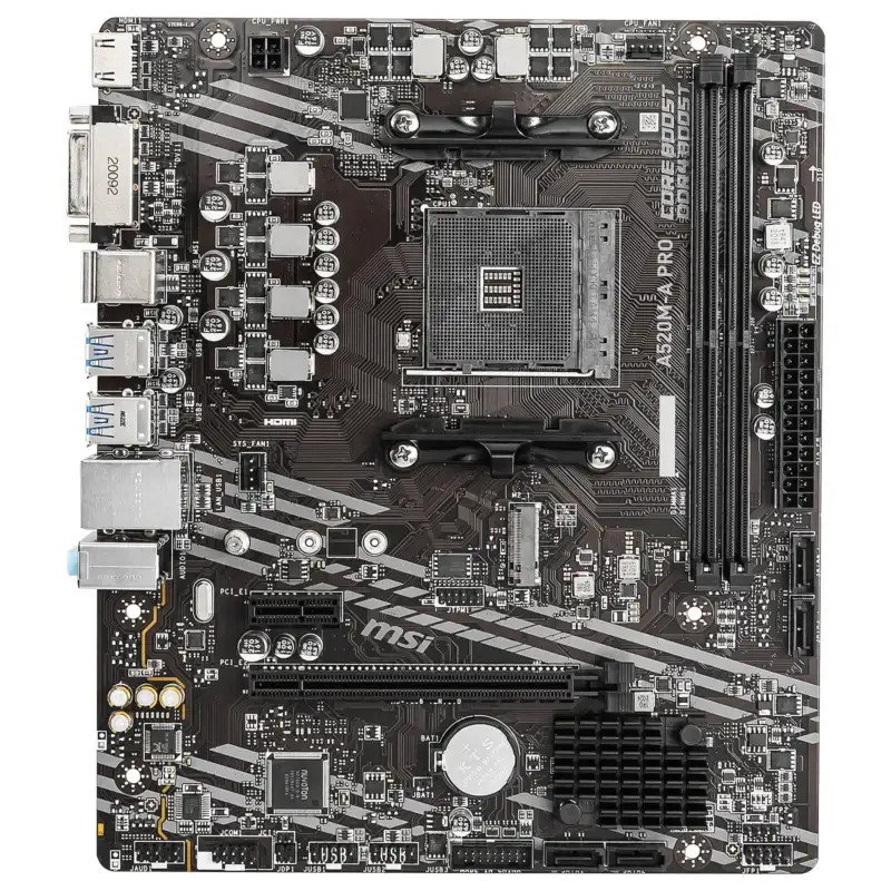 Carte mère MSI A520M-A PRO AM4 Micro ATX avec M.2 NVMe et PCIe 3.0 16x 3