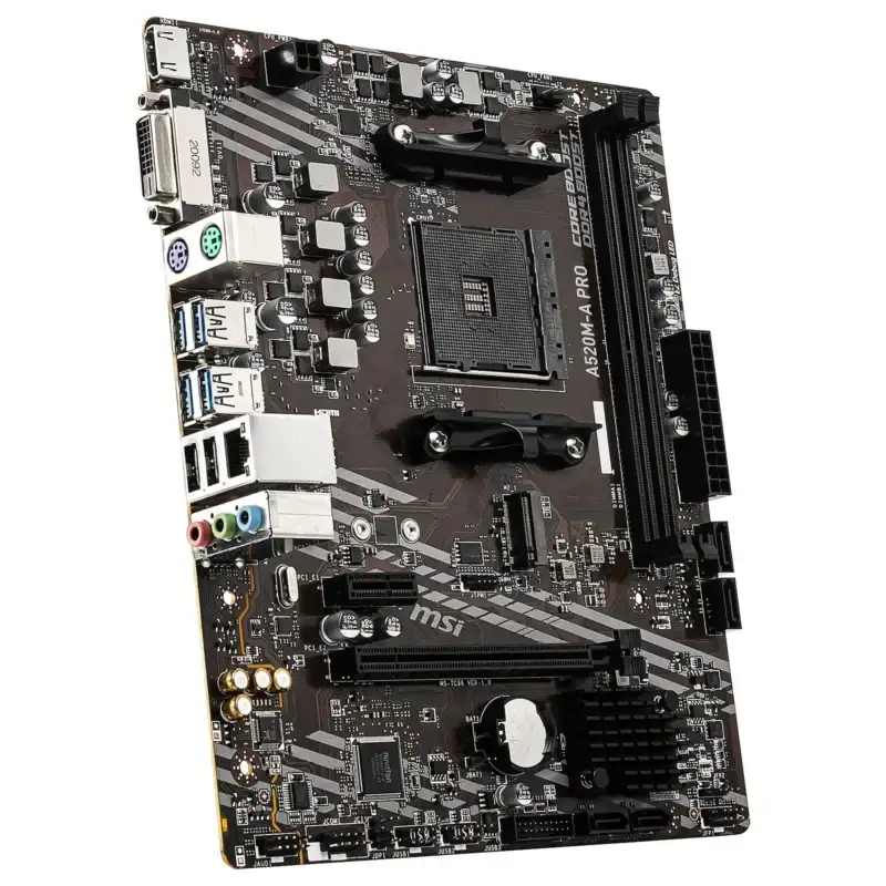 Carte mère MSI A520M-A PRO AM4 Micro ATX avec M.2 NVMe et PCIe 3.0 16x 2