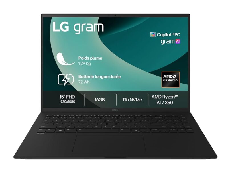 LG Gram 15Z80T-G.AU8BF - 15" 1290g Laptop, DCI-P3 99% FHD 16:9 Format 16:9, Intel® Evo™ AMD Ryz, 32GB RAM, 2TB NVMe SSD, AMD Radeon™ Graphics, Windows 11 Home Next Gen Premium,...