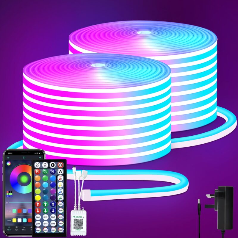 SINLEY Led Neon Rope Lights Ruban LED Néon RGB 15M