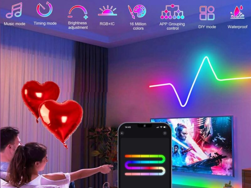 SINLEY Led Neon Rope Lights Ruban LED Néon RGB 15M 2